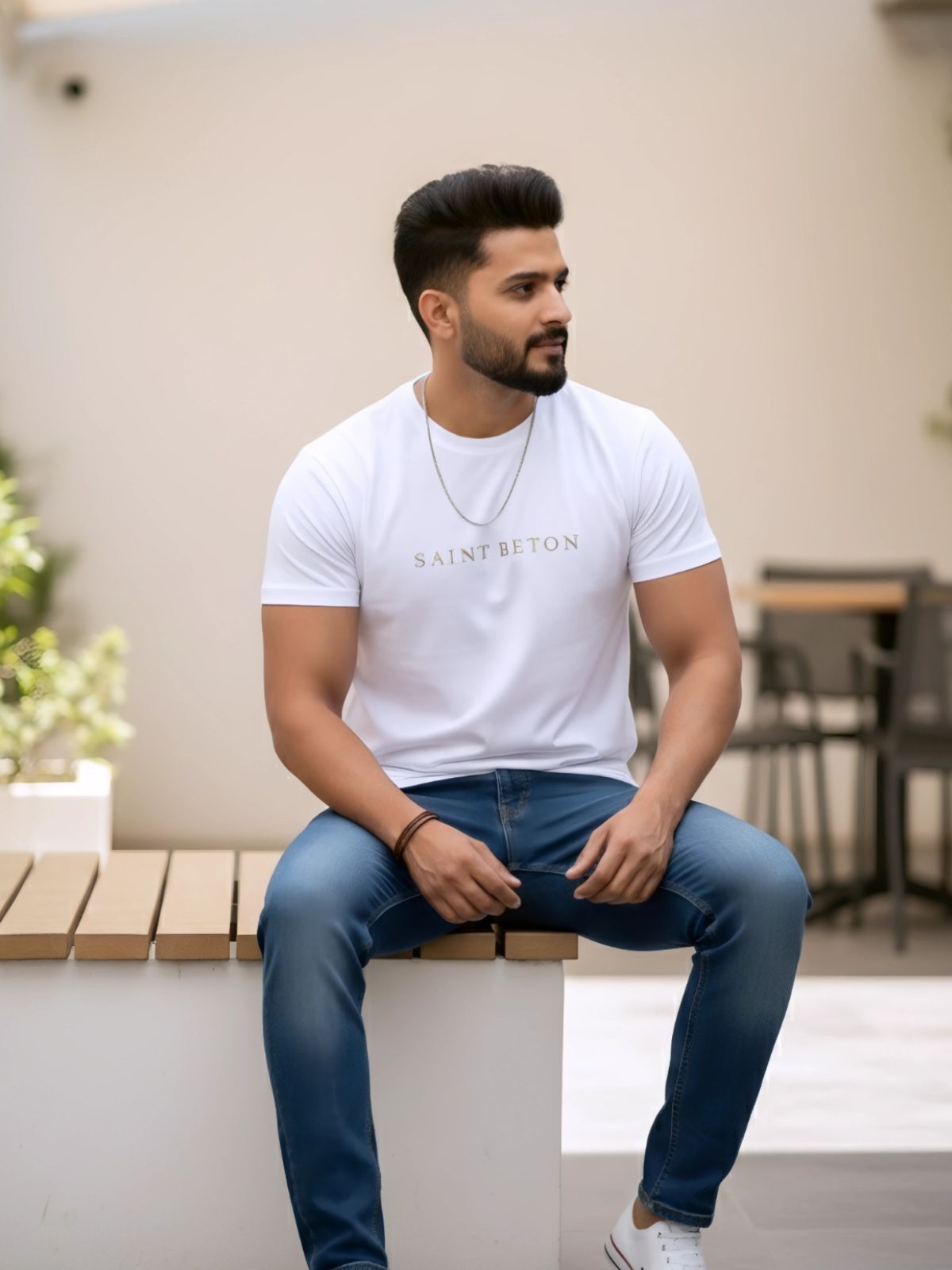 CREW NECK T-SHIRT - SB PURE CN - WHITE