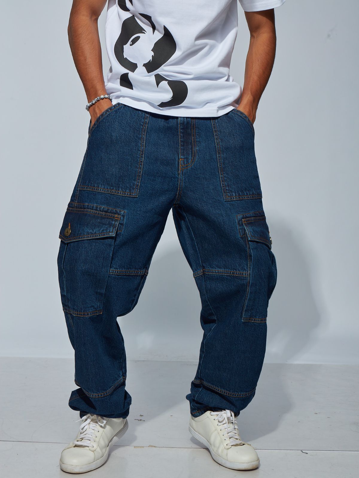 MEN CARGO FIT JEANS BLUE (4)